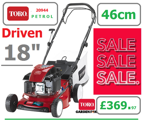 SALE PRICE £369.97 **** CLICK & COLLECT or visit & purchase in store **** new Toro 46 cm 18" Steel Deck Recycler Petrol 3in1 Driven MOWER Code : 20944 LA