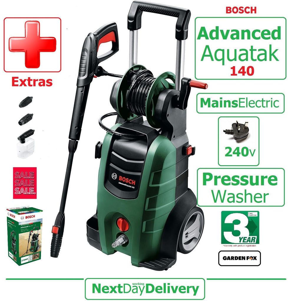 SALE best PRICE 239.97 BOSCH Advanced Aquatak 140 Pressure Washer GardenFOX LTD