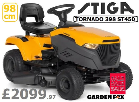 SALE PRICE - £2099.97 - * CLICK & COLLECT or visit & purchase in store for delivery * - new STIGA TORNADO 398 ST Side Discharge / Multi Clip Hydrostatic Transmission Key Start Ride on MOWER 38.5"/98cm RO £2099.97