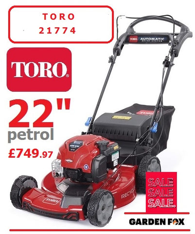 SALE PRICE - £749.97 - Toro **** CLICK & COLLECT or visit and purchase in store **** new Toro SMARTSTOW 22" 55cm Steel Deck Recycler Petrol 3in1 MOWER 22" Code : 21774 LA