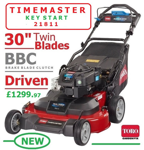 SALE PRICE - £1299.97 - TORO **CLICK & COLLECT or visit and purchase in store** new TORO Timemaster 30" 76cm Twin Blade LAWNMOWER BBC 3in1 Option KEY/Button ELECTRIC START 21811 ( Collection Only or Local Delivery on this Product ) LA
