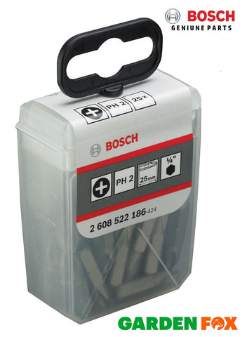 New £7.87 - 25 Bosch PH2 25mm ExtraHard Phillips Bits 2608522186 3165140720229