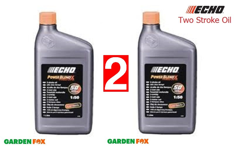 2 x Genuine Echo POWER BLEND Two Stroke Oil 2T 1 Litre 493411070