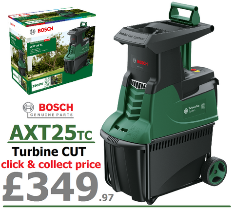 £349.97 Brand new Boxed BOSCH AXT25TC **** CLICK & COLLECT or purchase in store **** new Bosch AXT25TC Garden SHREDDER 0600803371 4059952640143 SRHD
