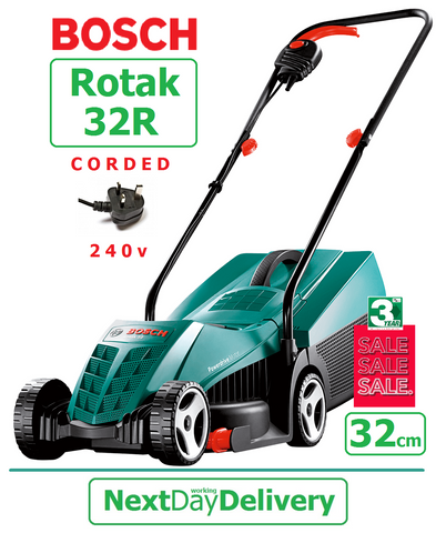 SALE best PRICE 94.97 BOSCH Rotak 32R 32 electric Lawnmower 06008 GardenFOX LTD
