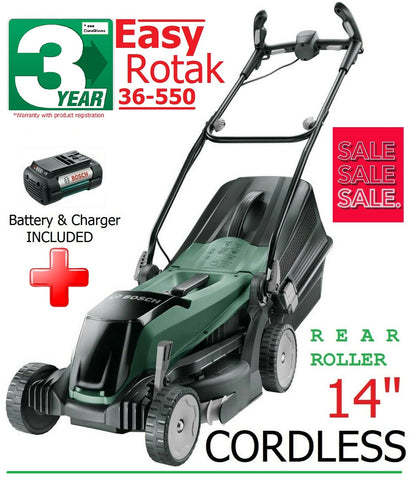 SALE best PRICE - £292.97 - BOSCH Easy ROTAK 36-550 Cordless LAWNMOWER 06008B9B70 4059952505558 LA