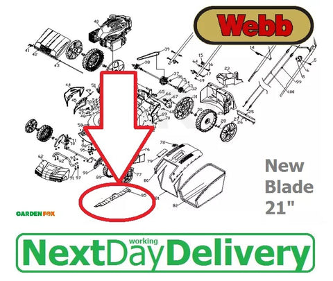new £49.97 WEBB WER21HW - Rotary Lawnmower BLADE - 10485 1237