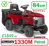 SALE PRICE - £1849.97* CLICK & COLLECT or visit & purchase in store for local delivery * - new MOUNTFIELD 1330M 84M Collector Manual Transmission Key Start Ride on MOWER Side Grass Collector 33"/84cm 2T2010483/M25 RO