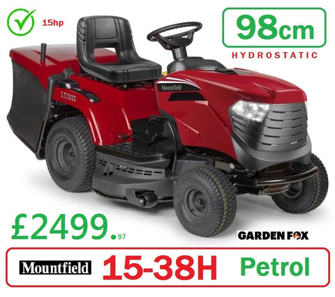 SALE PRICE - £2499.97* CLICK & COLLECT or visit & purchase in store for local delivery * - new MOUNTFIELD 1538H Collector Hydrostatic Transmission Key Start Ride on MOWER Side COLLECTOR 38.5"/98cm 2T2620483/M25 RO