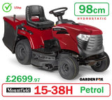 SALE PRICE - £2699.97* CLICK & COLLECT or visit & purchase in store for local delivery * - new MOUNTFIELD 1538H Collector Hydrostatic Transmission Key Start Ride on MOWER Side COLLECTOR 38.5"/98cm RO