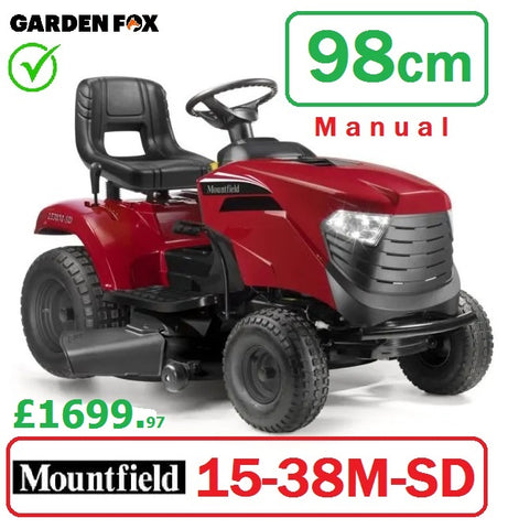 SALE best PRICE - £1699.97* - CLICK & COLLECT or visit & purchase in store for local delivery * - new MOUNTFIELD 1538M-SD Side Discharge/Mulcher Manual Transmission Key Start Ride on MOWER 38.5"/98cm 2T0510483/M25 RO
