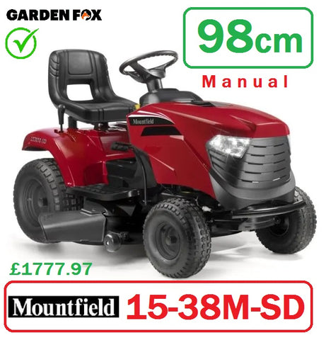 SALE best PRICE - £1779.97* - CLICK & COLLECT or visit & purchase in store for local delivery * - new MOUNTFIELD 1538M-SD Side Discharge/Mulcher Manual Transmission Key Start Ride on MOWER 38.5"/98cm 2T0510483/M25 RO