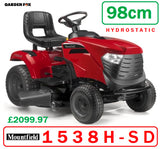 SALE best PRICE - £2099.97* - CLICK & COLLECT or visit & purchase in store for local delivery * - new MOUNTFIELD 1538H-SD Hydrostatic Transmission Key Start Ride on MOWER Side Discharge 38.5"/98cm 2T0620483/M25 RO