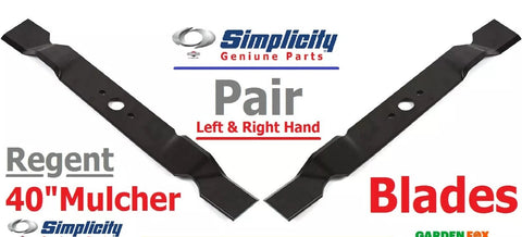 Genuine Simplicity Regent 40" Mulcher Deck - PAIR OF BLADES LH & RH - SIMR40