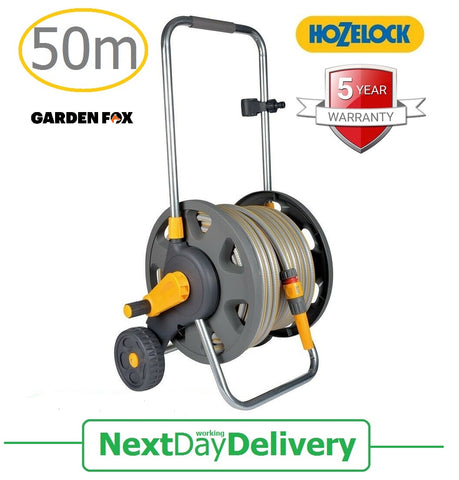 best PRICE -  £67.97 - Original HOZELOCK Hose REEL CART plus 50 Metre HOSE 2435 5010646052245