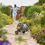 best PRICE -  £67.97 - Original HOZELOCK Hose REEL CART plus 50 Metre HOSE 2435 5010646052245