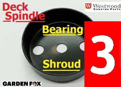 3 x Genuine COUNTAX WESTWOOD - Cutter Deck Spindle BEARING SHROUD Slinger 30831500