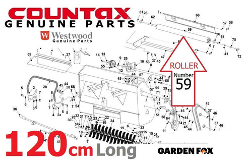 Genuine COUNTAX WESTWOOD A & D & V Series Collector 120cm Long REAR ROLLER Complete 327010600