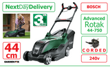 SALE best PRICE - £224.97 BOSCH Advanced ROTAK 44-750 240v Mower CORDED 06008B9J70 4059952658155 LA **** PAY PAL & AMEX payments ONLY online or call free on 0800 731 7008 to pay via VISA MASTERCARD ****