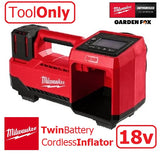 SALE best PRICE - BARE TOOL £149.97 - MILWAUKEE M18BI-0 Twin DUEL Battery TYRE AIR INFLATOR 4933478706 4058546348991