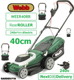 SALE best PRICE - £169.99 - WEBB Mains 240V Corded ROLLER Electric Lawnmower 16" 40cm WEER40RR 5055661905428