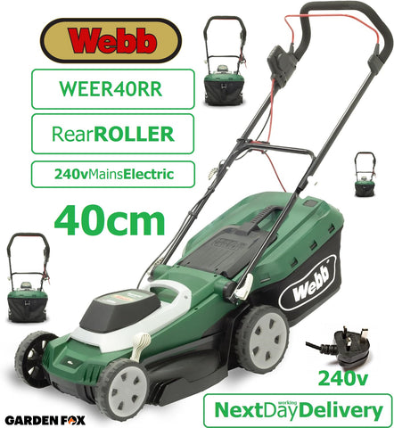 SALE best PRICE - £169.99 - WEBB Mains 240V Corded ROLLER Electric Lawnmower 16" 40cm WEER40RR 5055661905428