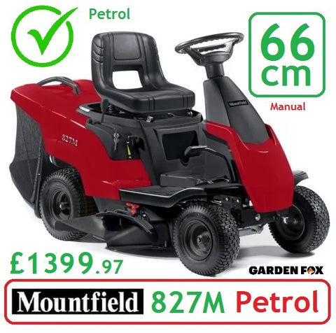 SALE PRICE - £1399.97* - MOUNTFIELD 827M - CLICK & COLLECT or visit & purchase in store for local delivery* - Mountfield 827M 66cm Ride On Mower Manual Transmission LA RO  DEPOSIT