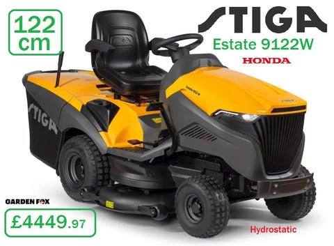 SALE PRICE - £4449.97*  * CLICK & COLLECT * or visit & purchase in store for local delivery * - new STIGA Estate 9122W Petrol Garden Tractor Honda Engine Hydrostatic Transmission Key Start Ride on MOWER 122cm 2T1315381/ST1 Grass Collector RO £4449.97