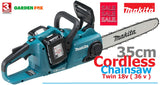 SALE PRICE - £474.97 - MAKITA DUC353PT2 Twin18V (36V) Li LXT 14" BL CORDLESS CHAINSAW 0088381856270 CS