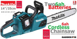 SALE best PRICE £499.97 MAKITA DUC405PG2 Twin 18V (36V) Li-LXT Brushless 41cm Chainsaw 0088381724340 CS
