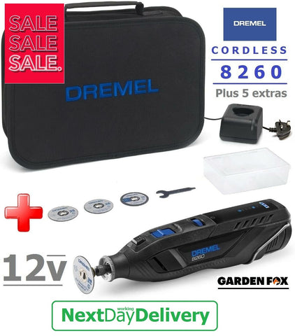 SALE best PRICE £149.97 DREMEL 8260-5 12v 3ah Cordless MULT-TOOL Kit F0138260JB 8710364082698