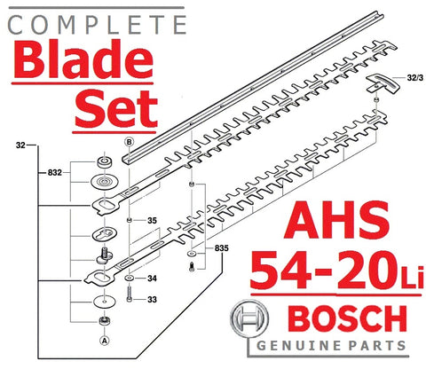 new Genuine £99.97 BOSCH AHS 5420-Li 36V - Complete BLADE SET ( Spare Part ) 2609003308 **** PAYPAL payments ONLY online **** for ALL CARD PAYMENTS call our sales team on - 07786 810644 - to pay via VISA MASTERCARD AMEX  ****