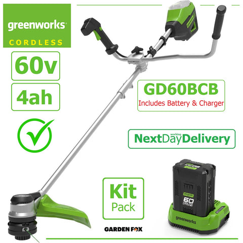 new £419.97 GREENWORKS GD60BCB 60V 4.0AH Cordless STRIMMER ( KIT ) 6952909067087+67100 BCH