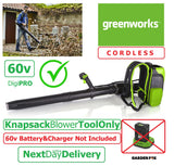 Genuine BARE GREENWORKS GDBPB 60V Cordless Knapsack BLOWER Tool ONLY - 6952909016740 LV