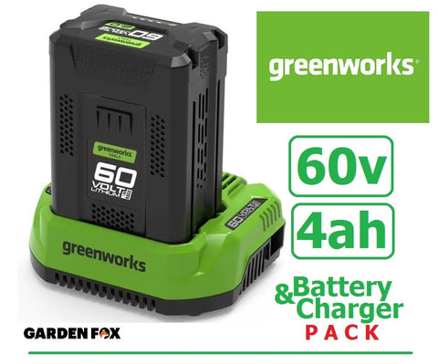 new £189.97 - GreenWORKS 60V 4AH - Battery & Charger PACK GSK60B4 6952909067100 *****PAY PAL & AMEX payments ONLY or call 0800 731 7008 to pay via VISA MASTERCARD*****