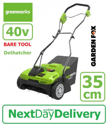 SALE best PRICE £179.97 BARE TOOL GreenWORKS 40V 38cm Cordless Lawn Scarifier & Dethatcher GWG40DT35 6952909015712 LA