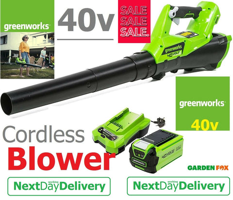 SALE best PRICE £209.97 Greenworks Axial40V Cordless Battery Garden Blower GD24X2BVK2X 6952909076034 LV