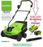 SALE best PRICE £199.97 BARE TOOL GreenWORKS 40V 35cm Cordless Lawn Scarifier & Dethatcher 6952909092355 LA