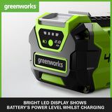 SALE PRICE - £129.99 GreenWORKS 40V 2.0AH Battery & Charger Pack GWGSK40B2 - 6952909068732