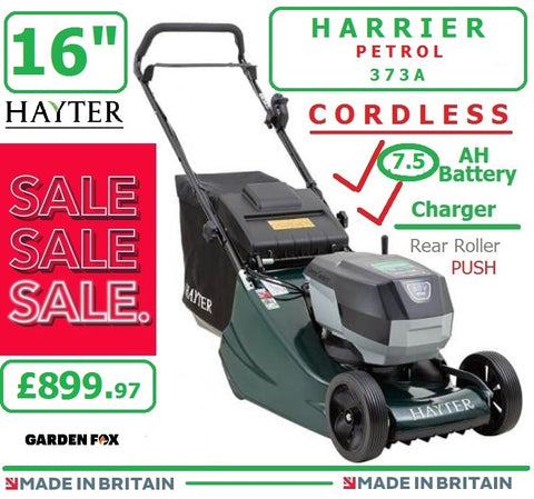 SALE PRICE - £899.97* CLICK & COLLECT or visit & purchase in store ** new Hayter Harrier 41 16" PUSH Rear Roller MOWER 60V 7.5AH Code 373A - CORDLESS ( Battery ) LA £899.97 H23