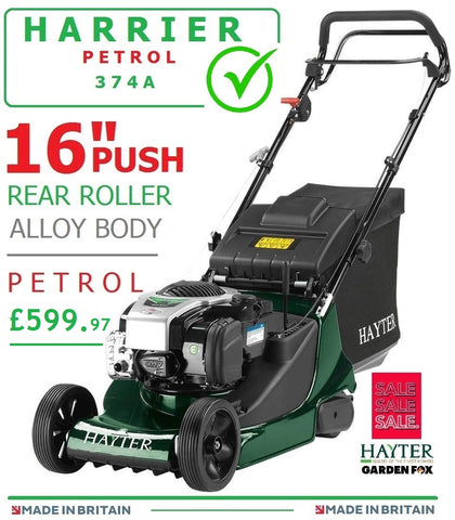 SALE PRICE -  £599.97 - HAYTER * CLICK & COLLECT or visit & purchase in store * new Hayter Harrier 41 16" Push Rear Roller Alluminium Body MOWER Code 374A LA H23   ...  DEPOSIT ...