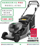 SALE PRICE - £1199.97 **CLICK & COLLECT or visit & purchase in store ** new HAYTER Harrier 41 16" PRO Rear Roller MOWER 60V 6.0AH Code 378A - CORDLESS ( Battery ) LA £1199.97 LM