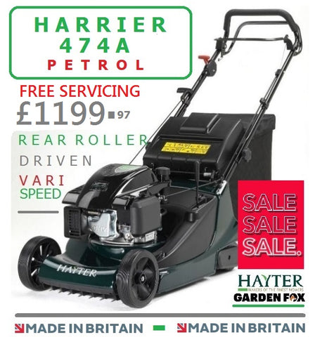 FREE Servicing - new £1199.97 Hayter * CLICK & COLLECT or visit & purchase in store * new Hayter Harrier 48 Autodrive Rear Roller MOWER - Code 474A Mower Cost New £1049.97 LA