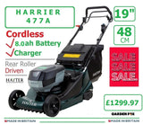 SALE PRICE - £1299.97* HAYTER Harrier 48 Cordless *CLICK & COLLECT or visit and purchase in store* new Hayter Harrier 48 19" VS Autodrive Rear Roller MOWER 60V 8.0AH Code 477A - CORDLESS ( Battery ) - Mower Cost New with Battery & Charger £1299.97 LA SOH