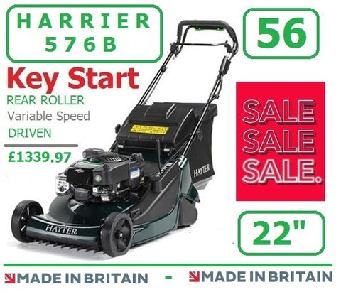 SALE PRICE - £1339.97* - HAYTER ** CLICK & COLLECT or visit & purchase in store ** new Hayter Harrier 56 VS Autodrive Electric Button Start Rear Roller 22" MOWER - Code 576B LA SOH