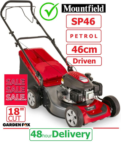 SALE best PRICE - £319.97-  new MOUNTFIELD SP46 Driven Petrol 18" Lawnmower 297411043/M21 - 8008984839090 LA **** PAYPAL & AMEX payments ONLY online or call free on 0800 731 7008 to pay via VISA MASTERCARD ****