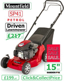 SALE best PRICE - £199.97 - CLICK & COLLECT OR VISIT STORE AND PURCHASE - MOUNTFIELD SP41 Driven Petrol 15" Lawnmower 297412043/M21- 8008984845145 LA