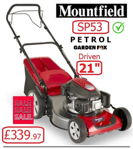 SALE best PRICE - £339.97* CLICK & COLLECT or Visit store and Purchase MOUNTFIELD SP53 Driven Petrol 4 Wheeled Lawnmower 2L0536048/M21 LA