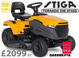 SALE PRICE - £2099.97* - * CLICK & COLLECT or visit & purchase in store for delivery * - new STIGA TORNADO 398 ST Side Discharge / Multi Clip Hydrostatic Transmission Key Start Ride on MOWER 38.5"/98cm 2T0610481/ST1 RO £2099.97