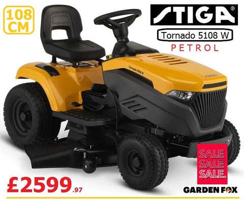 SALE PRICE - £2599.97 - * CLICK & COLLECT or visit & purchase in store for delivery * - new STIGA Tornado 5108 W Petrol Garden Tractor Hydrostatic Transmission Key Start Ride on MOWER 108cm RO £2599.97